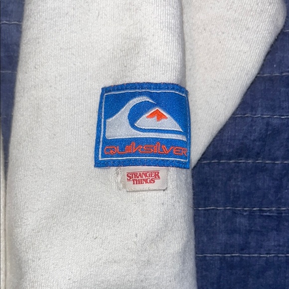 Quiksilver Stranger Things White Hoodie with Pink Patch - Picture 3 of 9